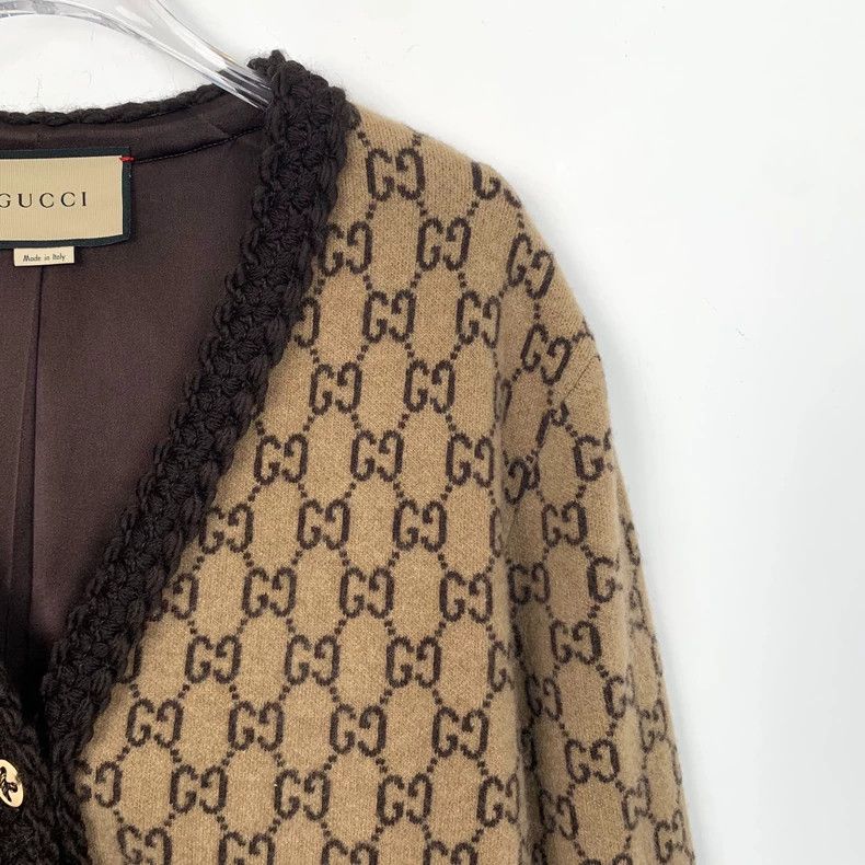 Gucci Gucci Brown Logo Knit Cardigan Sweater Size US S / EU 44-46 / 1 - 3 Thumbnail