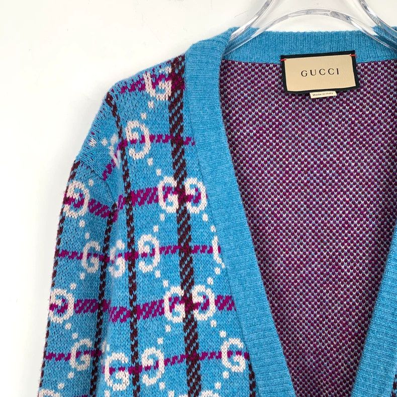 Gucci Gucci Blue Double G Knit Cardigan M Size US M / EU 48-50 / 2 - 3 Thumbnail