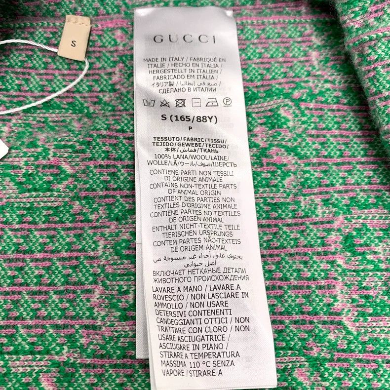 Gucci Colorful Logo V-Neck Wool Cardigan