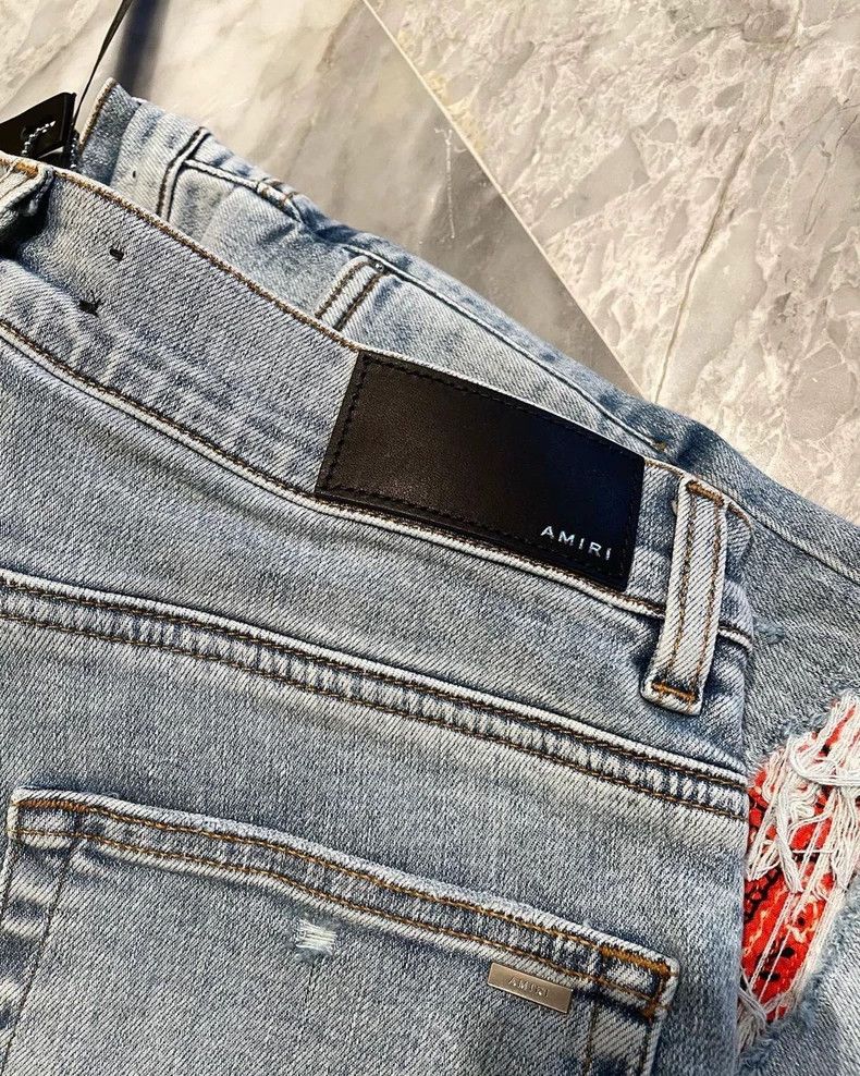 Amiri Wash Blue Orange Casual Pants