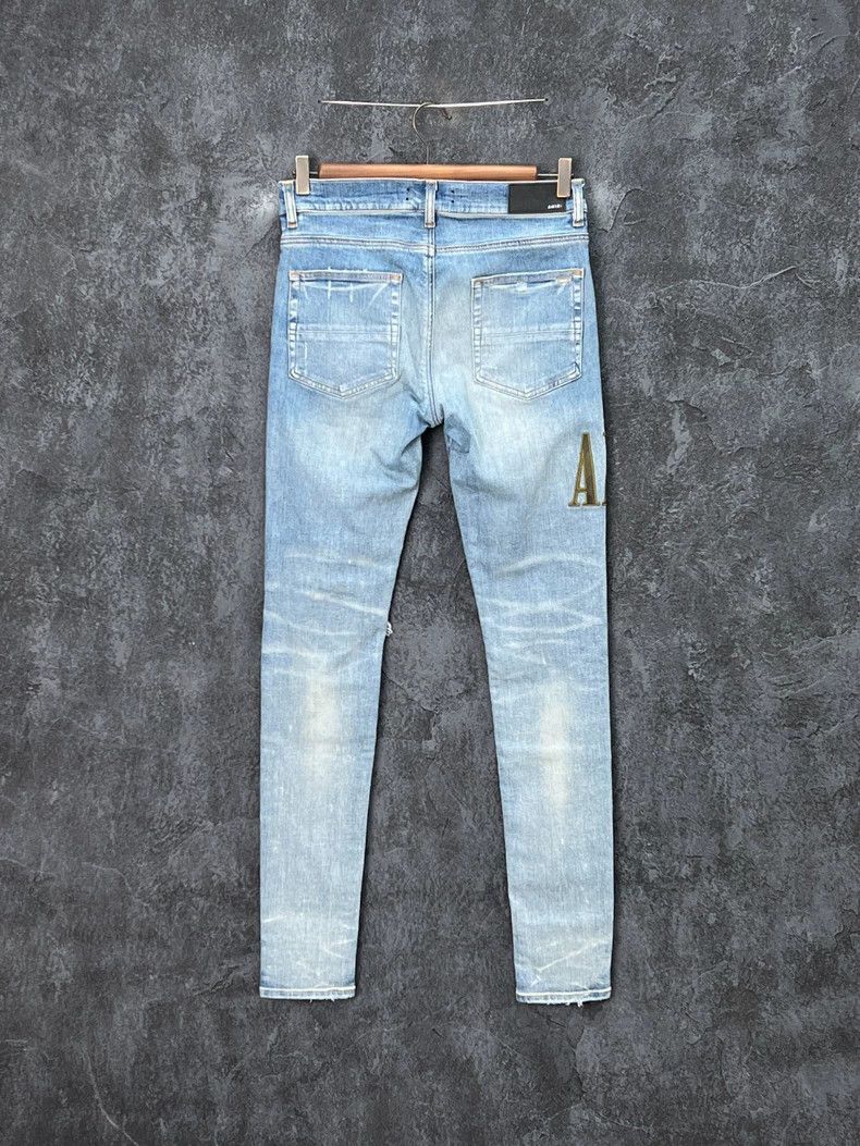 Amiri AMIRI Distressed Logo Embroidered Jeans Size US 30 / EU 46 - 2 Thumbnail