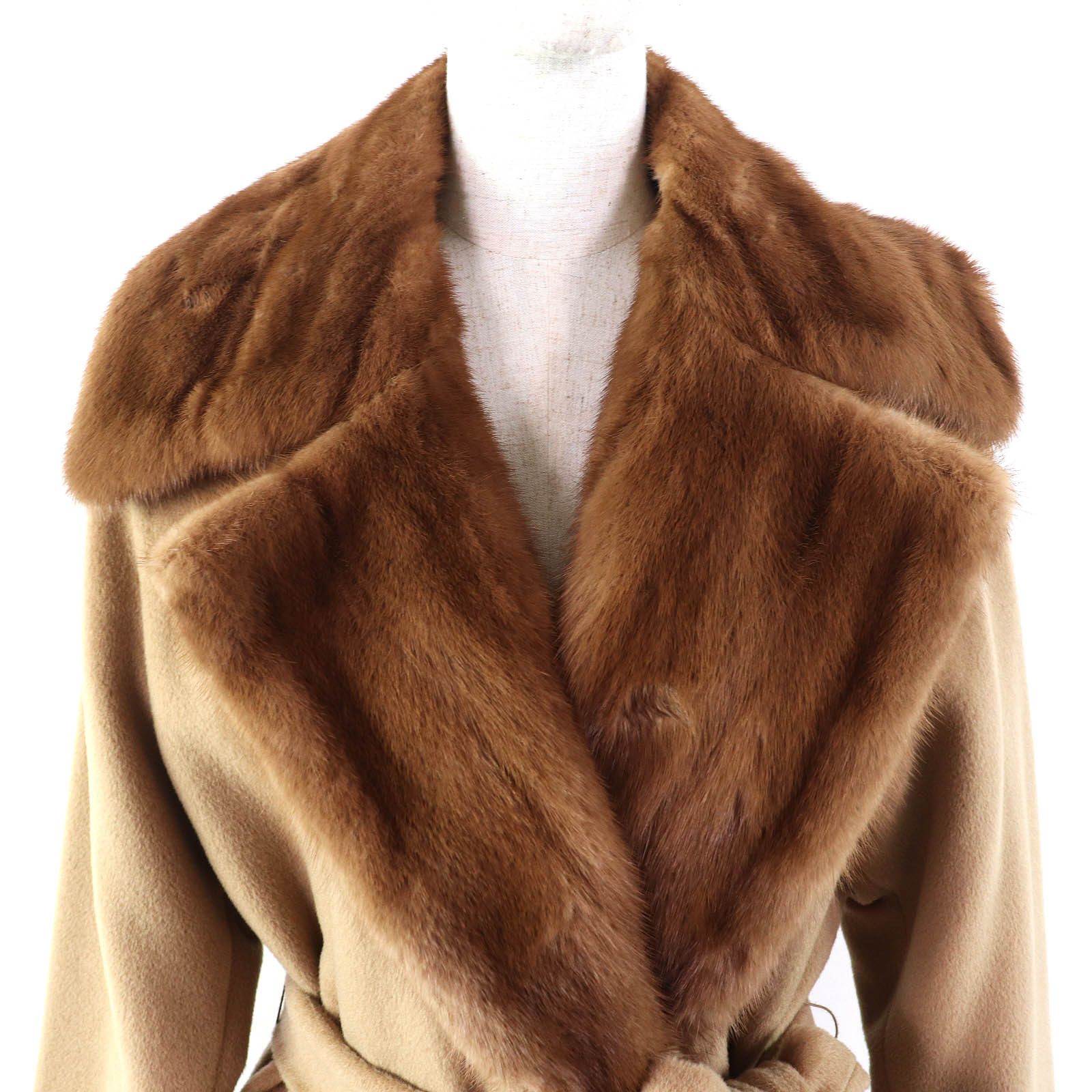 Max Mara MaxMara Max Mara White Tag Mink Fur Wool Cashmere Coat Others Outerwear Size ONE SIZE - 4 Thumbnail