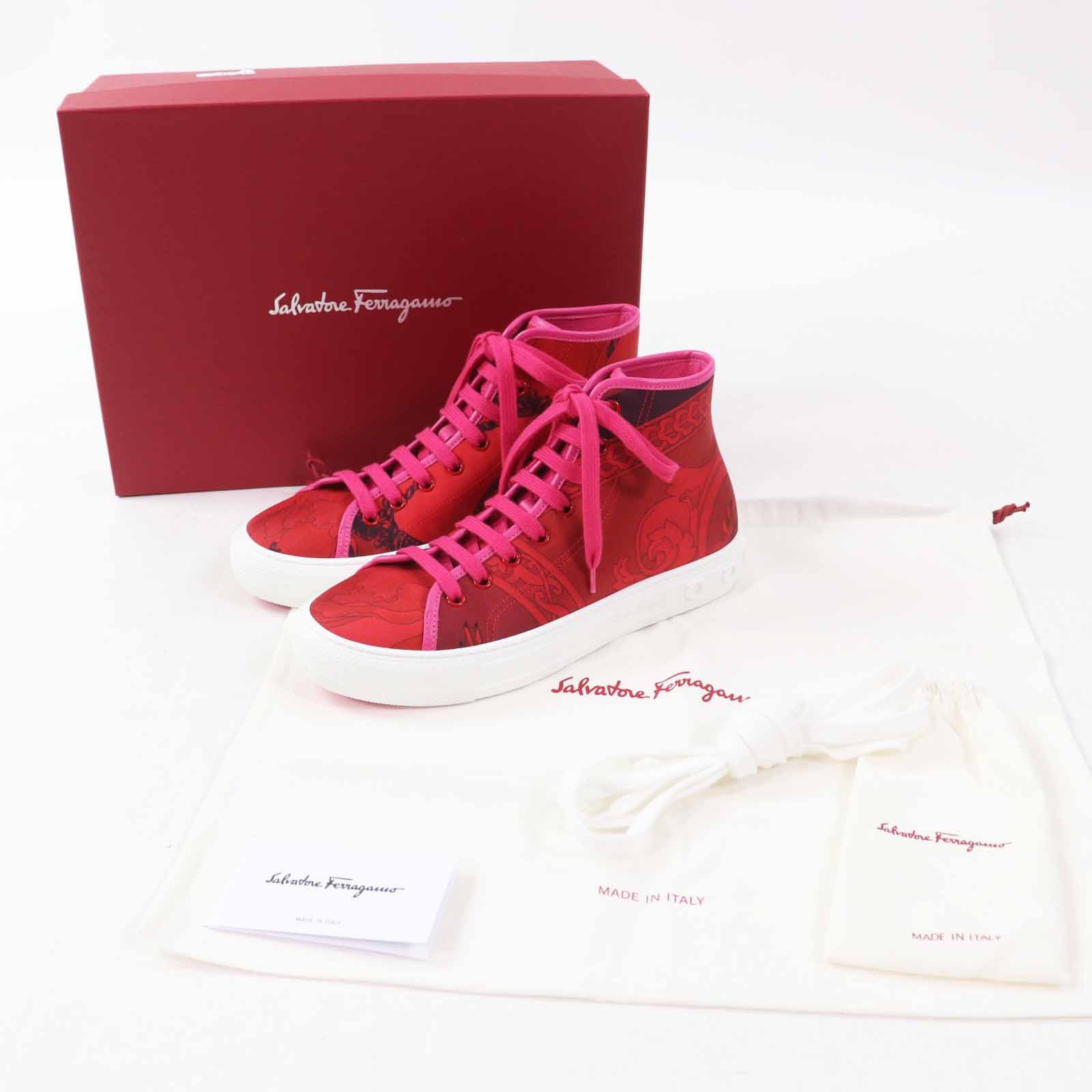 Salvatore Ferragamo Salvatore Ferragamo Salvatore Ferragamo MAFALDA 1 Fabric Leather High Cut Sneakers Leather Shoes Size ONE SIZE - 2 Thumbnail