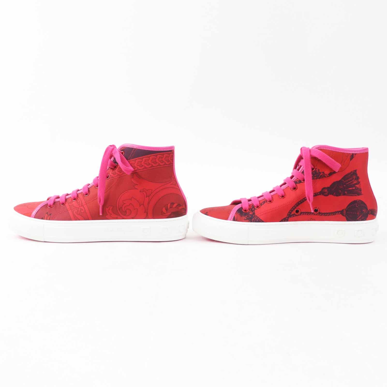 Salvatore Ferragamo Salvatore Ferragamo Salvatore Ferragamo MAFALDA 1 Fabric Leather High Cut Sneakers Leather Shoes Size ONE SIZE - 4 Thumbnail