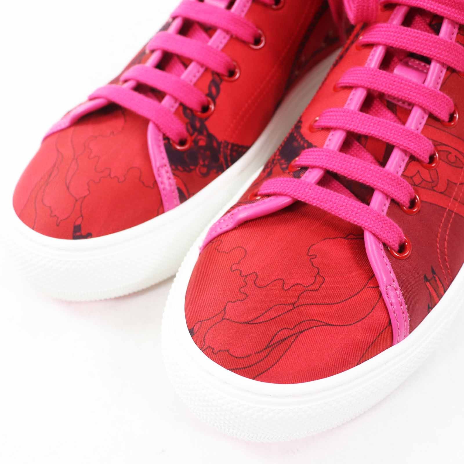 Salvatore Ferragamo Salvatore Ferragamo Salvatore Ferragamo MAFALDA 1 Fabric Leather High Cut Sneakers Leather Shoes Size ONE SIZE - 5 Thumbnail