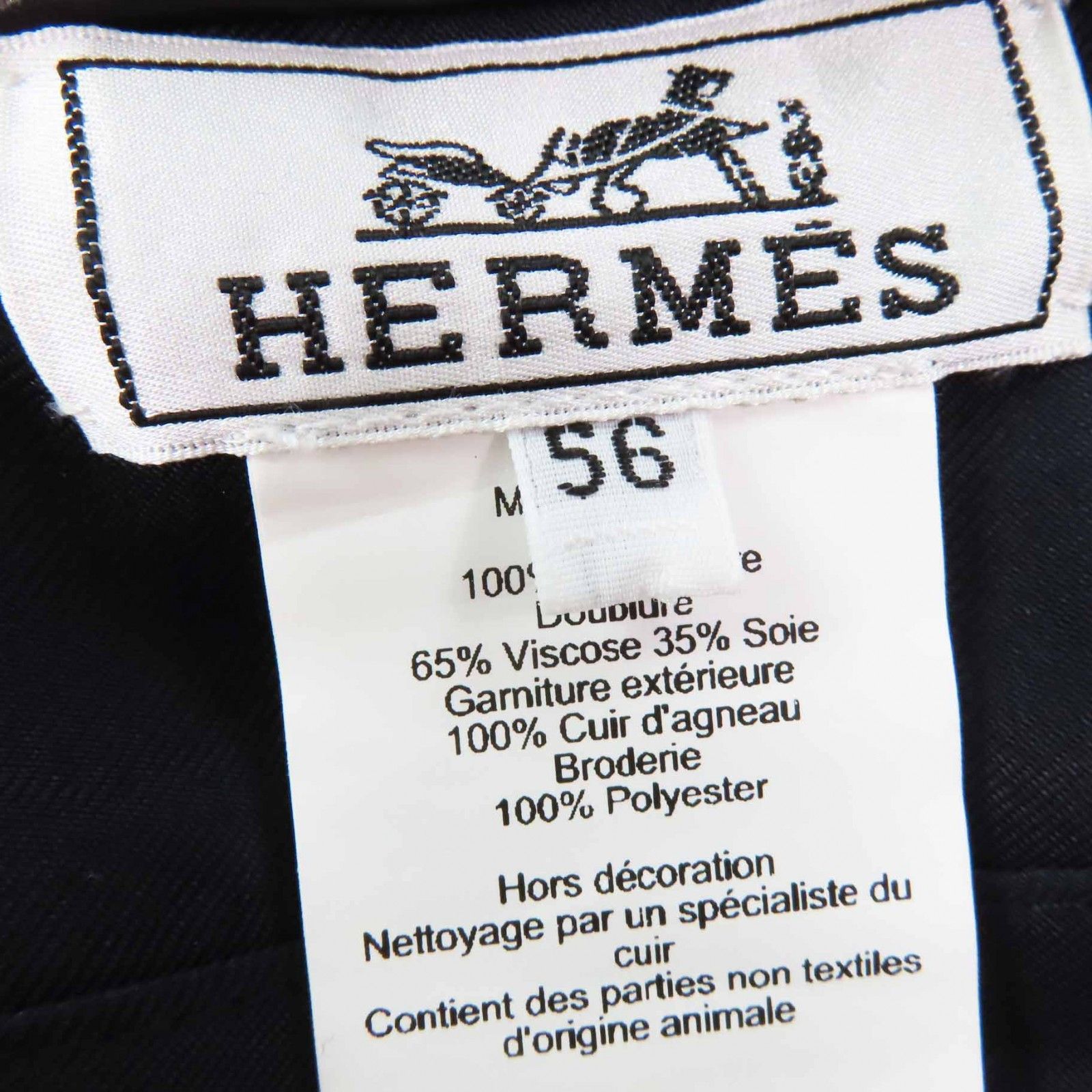 Hermes Hermes Hermes Saint Honor Cashmere Sheepskin Embroidered Beret Leather Hats Size ONE SIZE - 10 Thumbnail