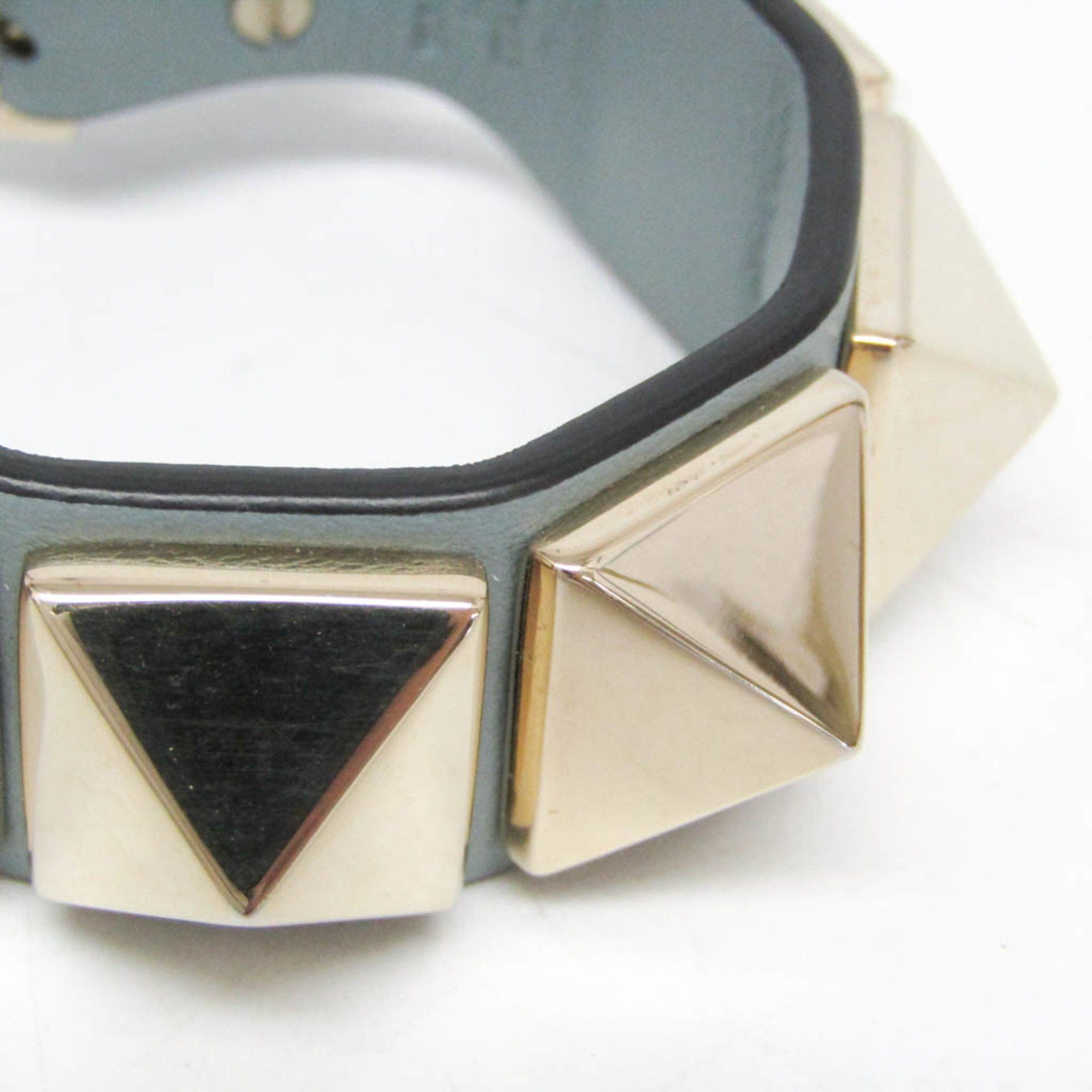 Valentino Valentino Studs Leather,Metal Charm Bracelet Blue Size ONE SIZE - 4 Thumbnail