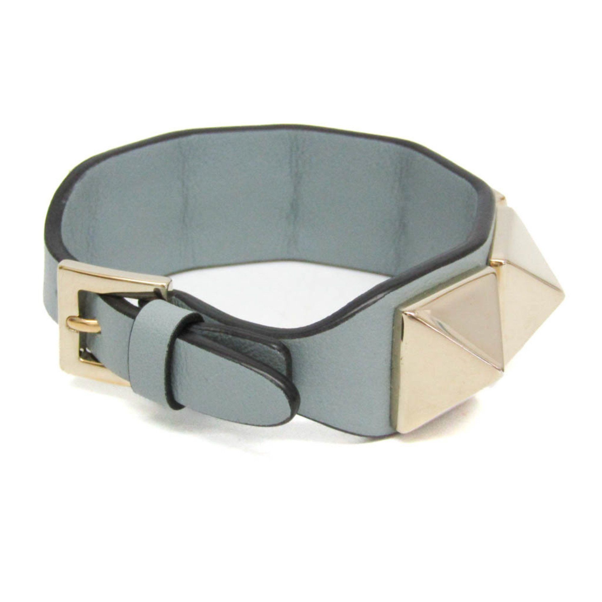 Valentino Valentino Studs Leather,Metal Charm Bracelet Blue Size ONE SIZE - 2 Thumbnail