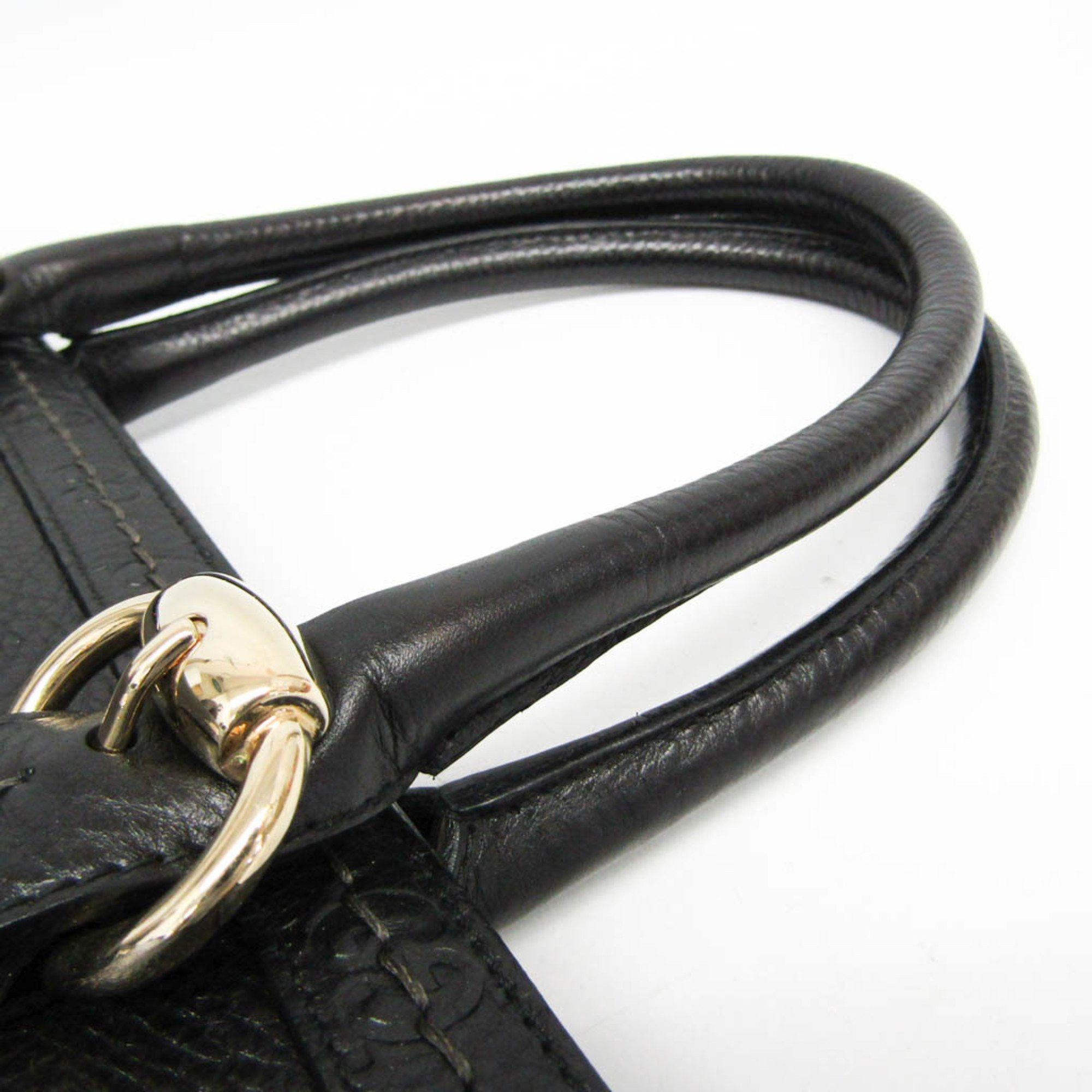 Gucci Gucci Guccissima 185566 Women's Leather Tote Bag Black Size ONE SIZE - 7 Thumbnail