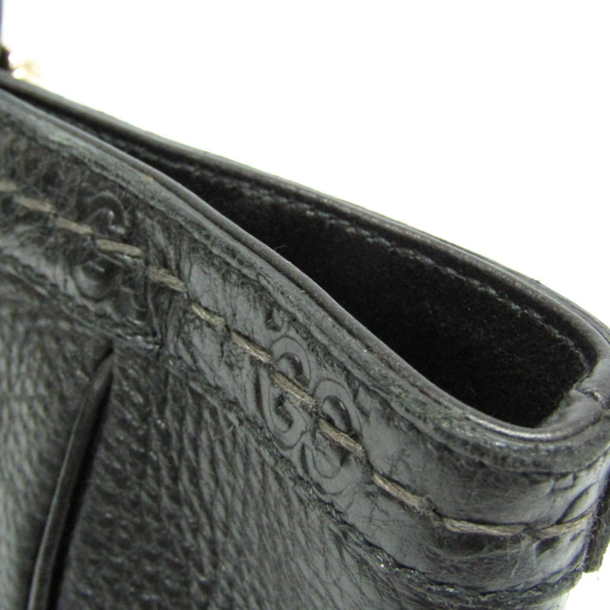 Gucci Gucci Guccissima 185566 Women's Leather Tote Bag Black Size ONE SIZE - 10 Thumbnail