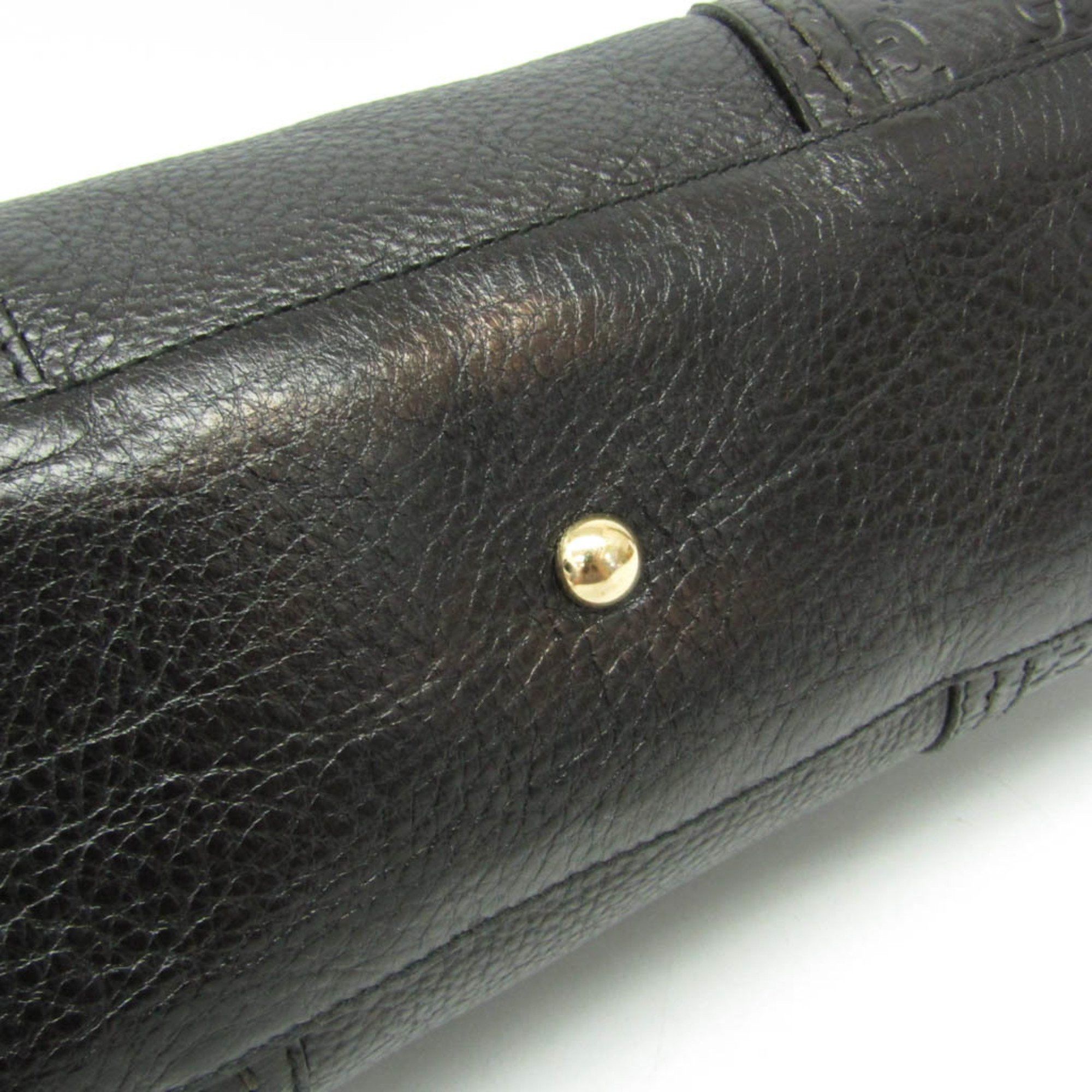 Gucci Gucci Guccissima 185566 Women's Leather Tote Bag Black Size ONE SIZE - 6 Thumbnail