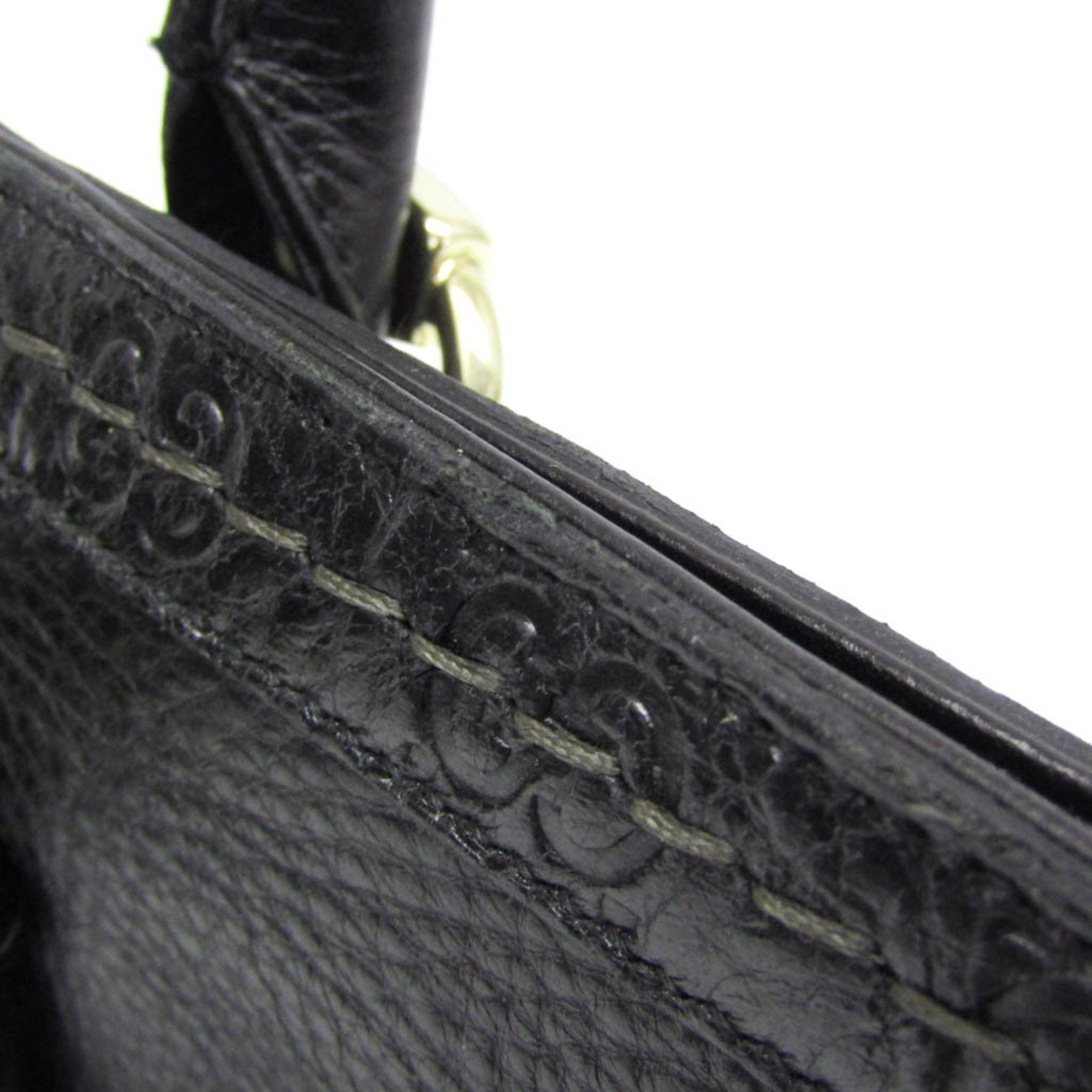Gucci Gucci Guccissima 185566 Women's Leather Tote Bag Black Size ONE SIZE - 9 Thumbnail
