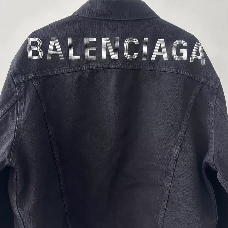Black Washed Denim Jacket by Balenciaga