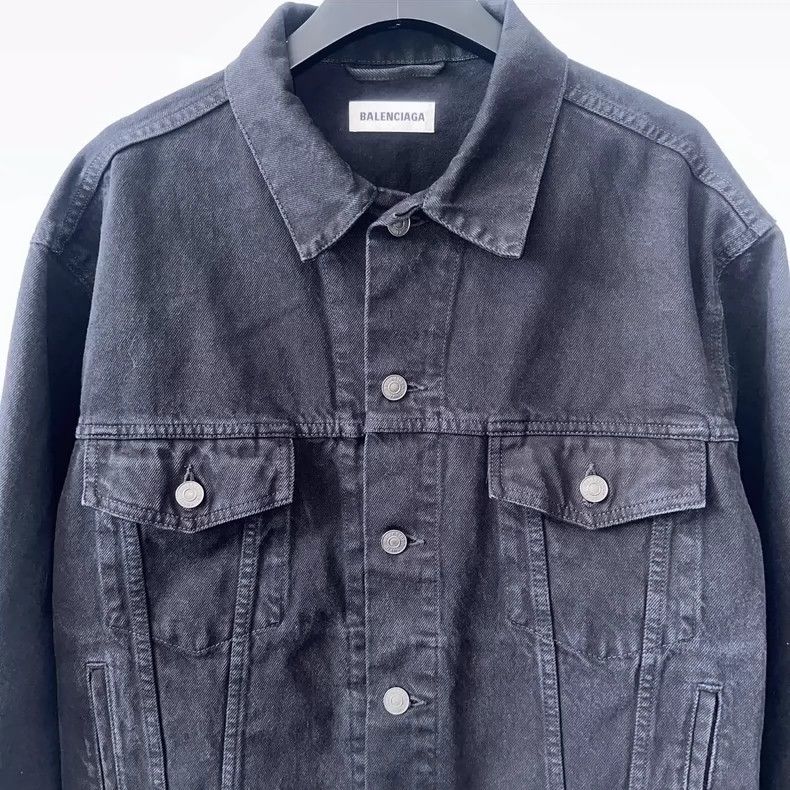 Black Washed Denim Jacket by Balenciaga
