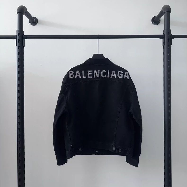 Black Washed Denim Jacket by Balenciaga