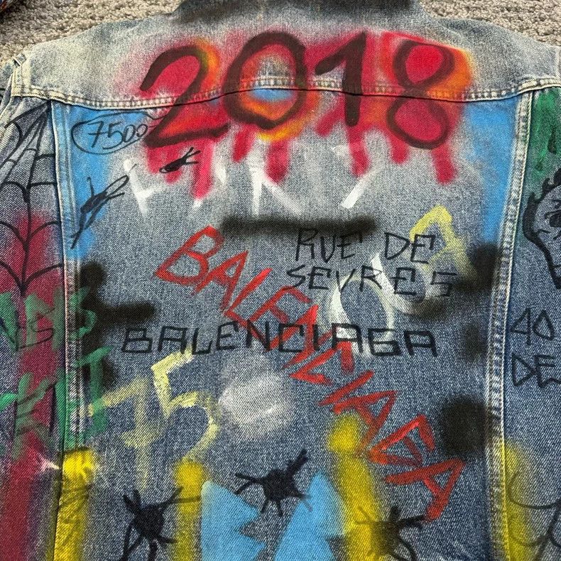 Balenciaga Limited Edition Graffiti Denim Jacket Size US M / EU 48-50 / 2 - 5 Thumbnail