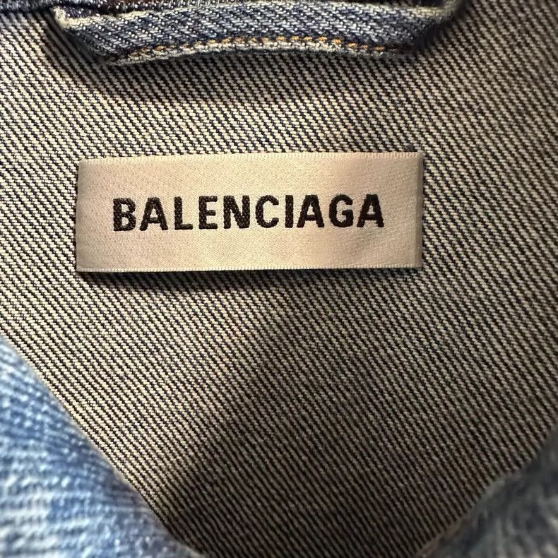 Balenciaga Balenciaga Blue Denim Jacket with Logo Size US M / EU 48-50 / 2 - 6 Thumbnail