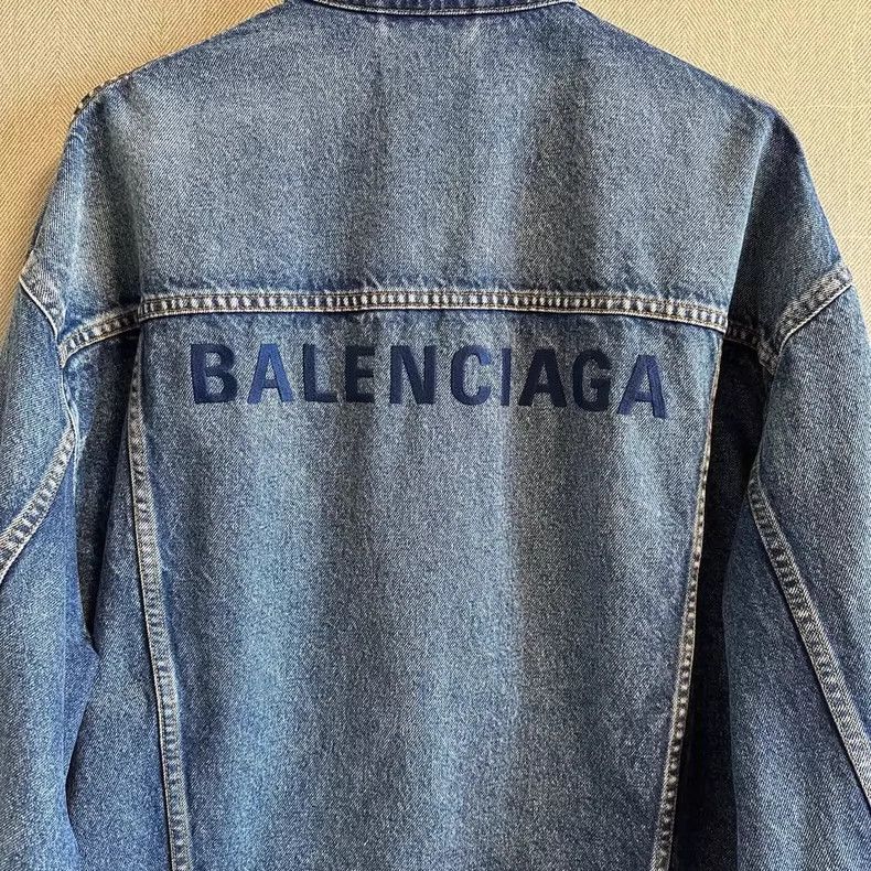 Balenciaga Balenciaga Blue Denim Jacket with Logo Size US M / EU 48-50 / 2 - 4 Thumbnail
