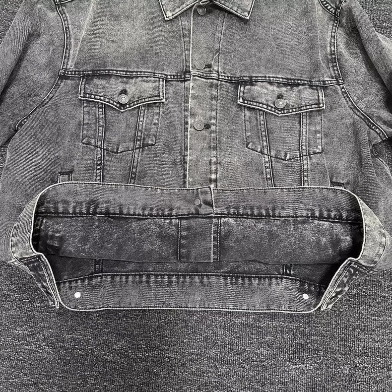 Balenciaga Black Denim Jacket with Embroidered Logo Size US M / EU 48-50 / 2 - 5 Thumbnail