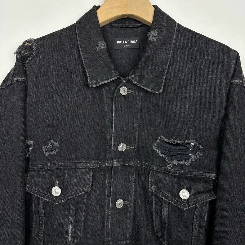 Balenciaga Balenciaga Embroidered Logo Denim Jacket Size US XS / EU 42 / 0 - 3 Thumbnail