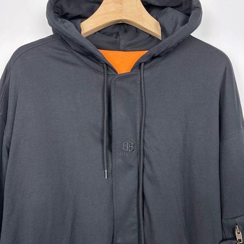 Balenciaga Balenciaga Embroidered Logo Hooded Jacket Size US XS / EU 42 / 0 - 3 Thumbnail