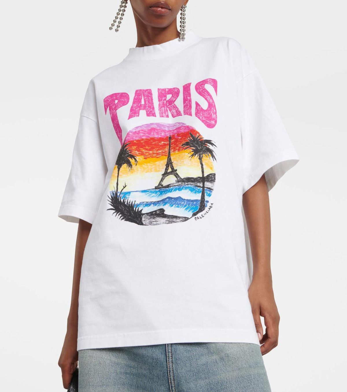 Balenciaga Paris Tropical T-Shirt in White Size US M / EU 48-50 / 2 - 3 Thumbnail