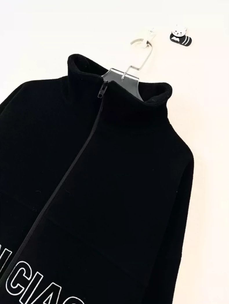 Balenciaga Balenciaga Thick Black Embroidered Cotton Jacket Size US L / EU 52-54 / 3 - 3 Thumbnail