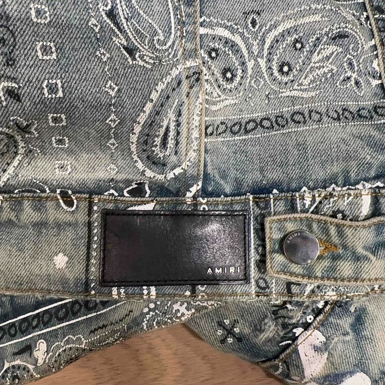 Amiri Amiri Men's Paisley Denim Jacket Size US S / EU 44-46 / 1 - 6 Thumbnail