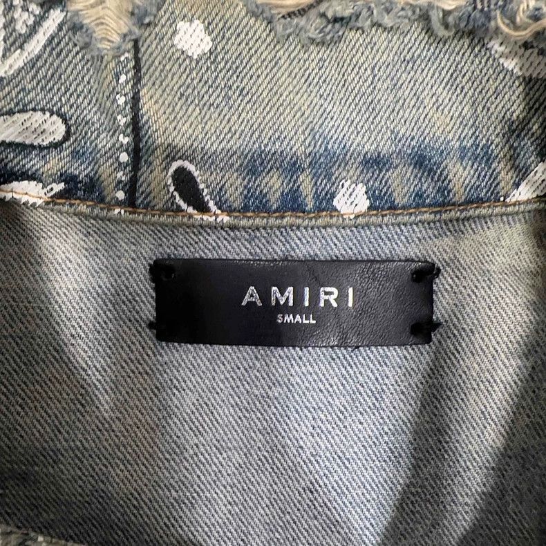 Amiri Amiri Men's Paisley Denim Jacket Size US S / EU 44-46 / 1 - 3 Thumbnail