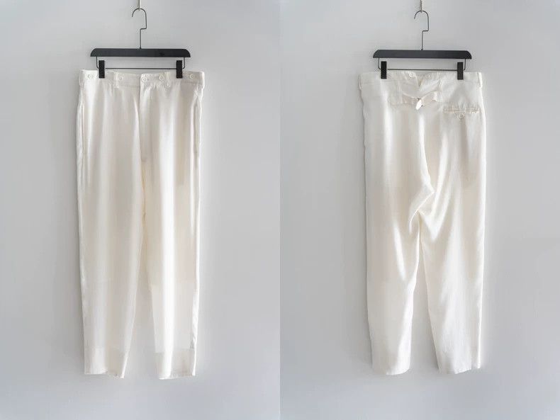 Yohji Yamamoto White Silk Coat and Pants Set Size US M / EU 48-50 / 2 - 3 Thumbnail
