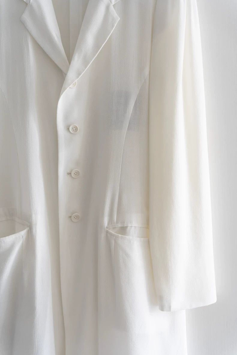 Yohji Yamamoto White Silk Coat and Pants Set Size US M / EU 48-50 / 2 - 5 Thumbnail