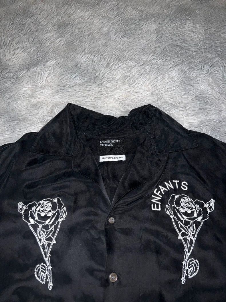 Enfants Riches Deprimes Elegant Black Rose Embroidered Shirt Size US L / EU 52-54 / 3 - 4 Thumbnail