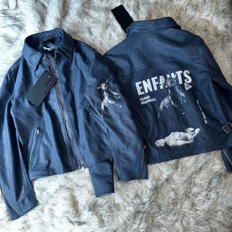Enfants Riches Deprimes Blue Bull Leather Jacket for Men Size US L / EU 52-54 / 3 - 9 Thumbnail