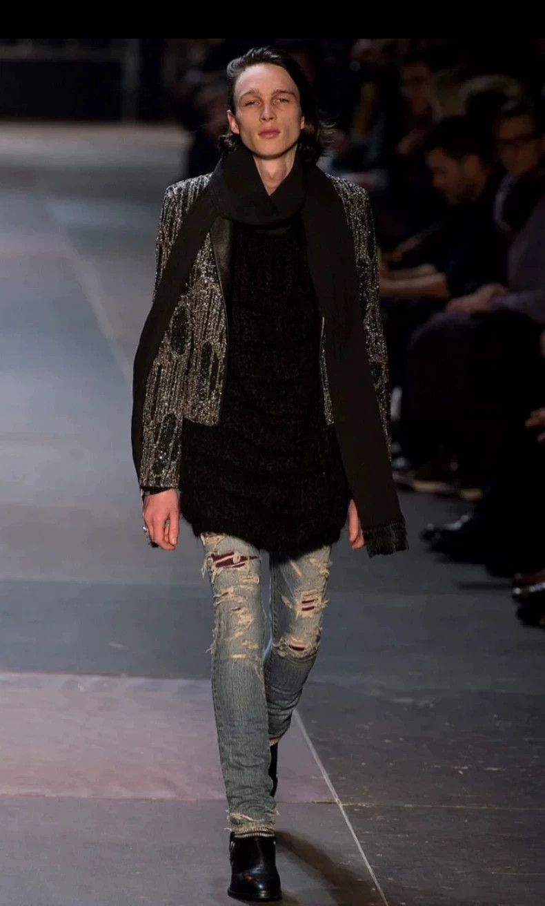 Saint Laurent Paris Saint Laurent Distressed Blue Denim Pants Size US 31 - 8 Thumbnail