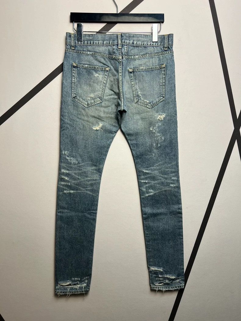 Saint Laurent Paris Saint Laurent Distressed Blue Denim Pants Size US 31 - 2 Thumbnail