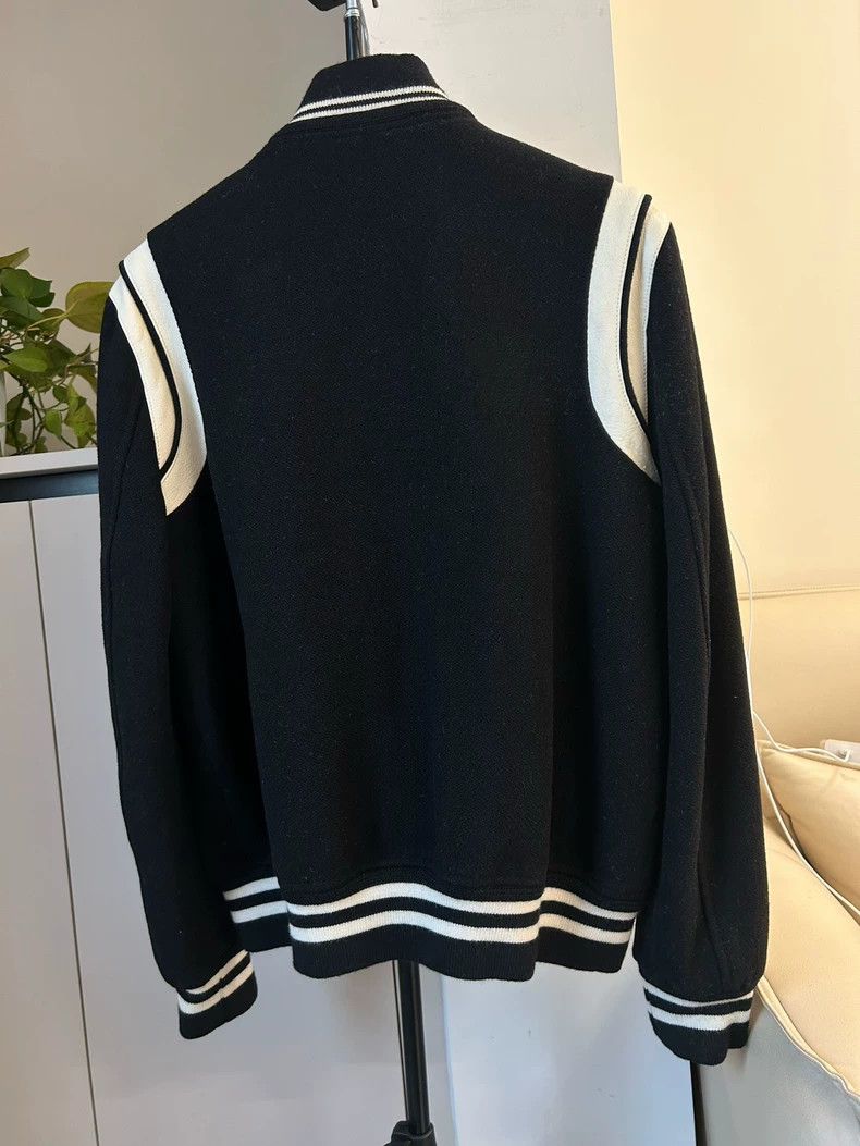 Saint Laurent Paris Saint Laurent Black and White Baseball Jacket Size US XL / EU 56 / 4 - 3 Thumbnail