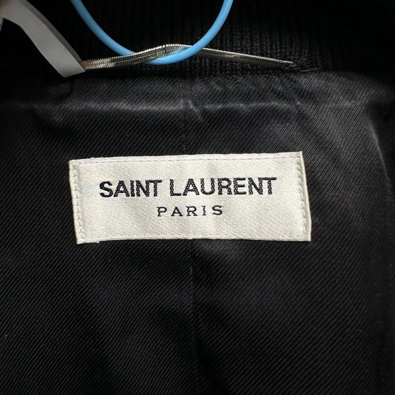 Saint Laurent Paris YSL Black Wool Baseball Jacket Size US L / EU 52-54 / 3 - 6 Thumbnail