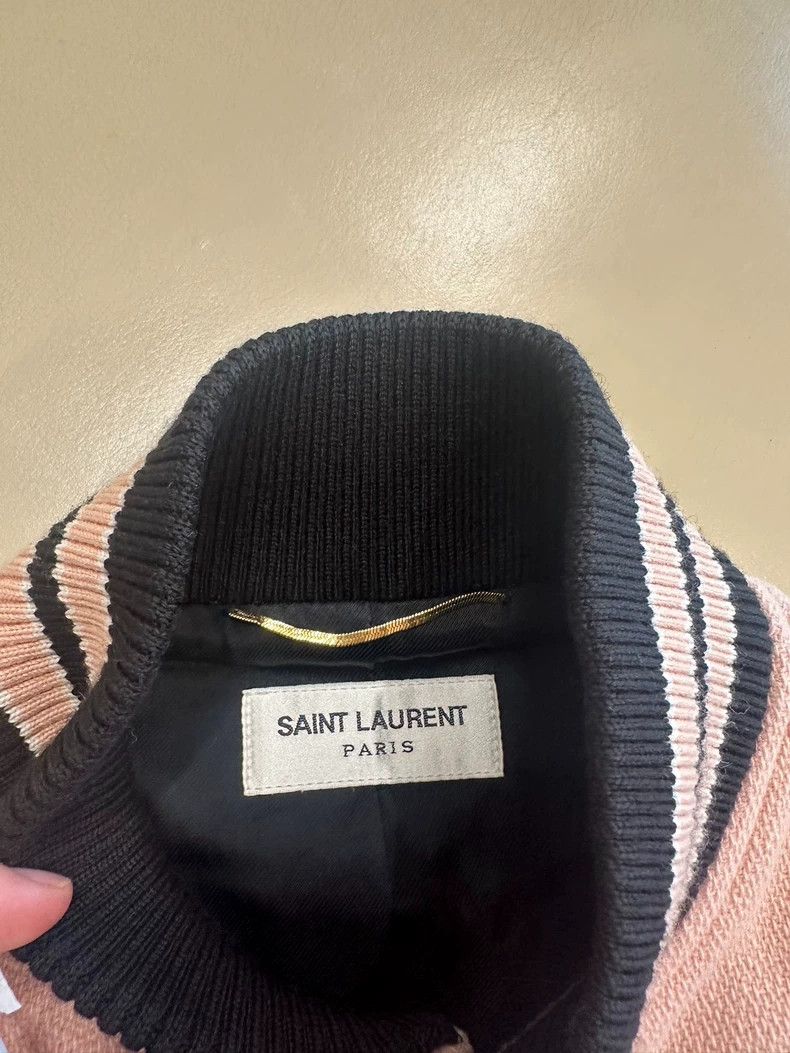 Saint Laurent Paris Saint Laurent Pink Black Baseball Jacket Size US M / EU 48-50 / 2 - 2 Thumbnail
