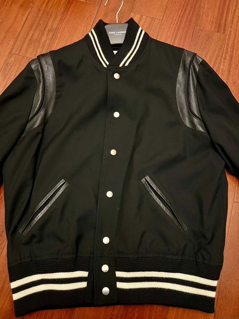 Saint Laurent Paris Saint Laurent Black Baseball Jacket Size US M / EU 48-50 / 2 - 2 Thumbnail