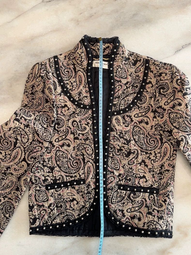 Saint Laurent Paris Saint Laurent Short Coat with Paisley Design Size US M / EU 48-50 / 2 - 3 Thumbnail