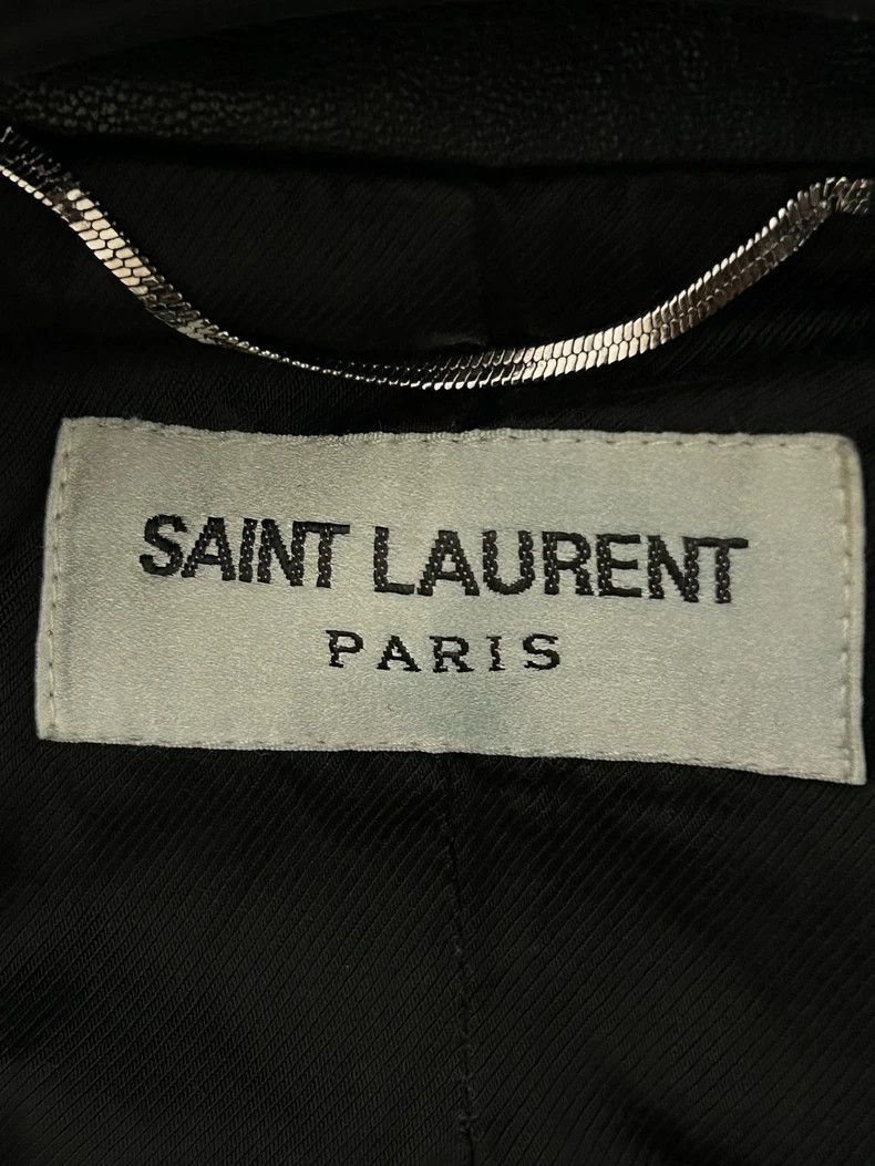 Saint Laurent Paris Saint Laurent Black Wool Leather Zip Jacket Size US L / EU 52-54 / 3 - 2 Thumbnail