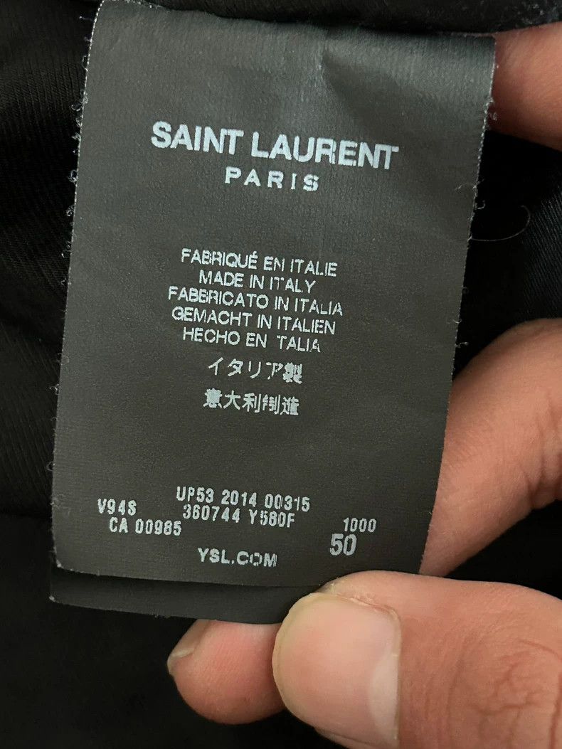 Saint Laurent Paris Saint Laurent Black Wool Leather Zip Jacket Size US L / EU 52-54 / 3 - 4 Thumbnail