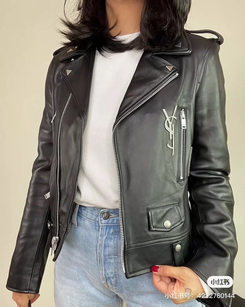 Saint Laurent Paris Saint Laurent Leather Biker Jacket in Black Size US S / EU 44-46 / 1 - 8 Thumbnail