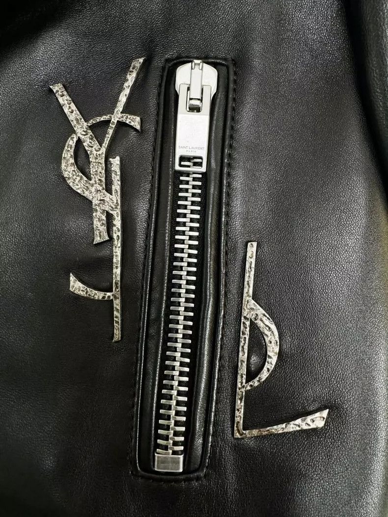 Saint Laurent Paris Saint Laurent Leather Biker Jacket in Black Size US S / EU 44-46 / 1 - 3 Thumbnail