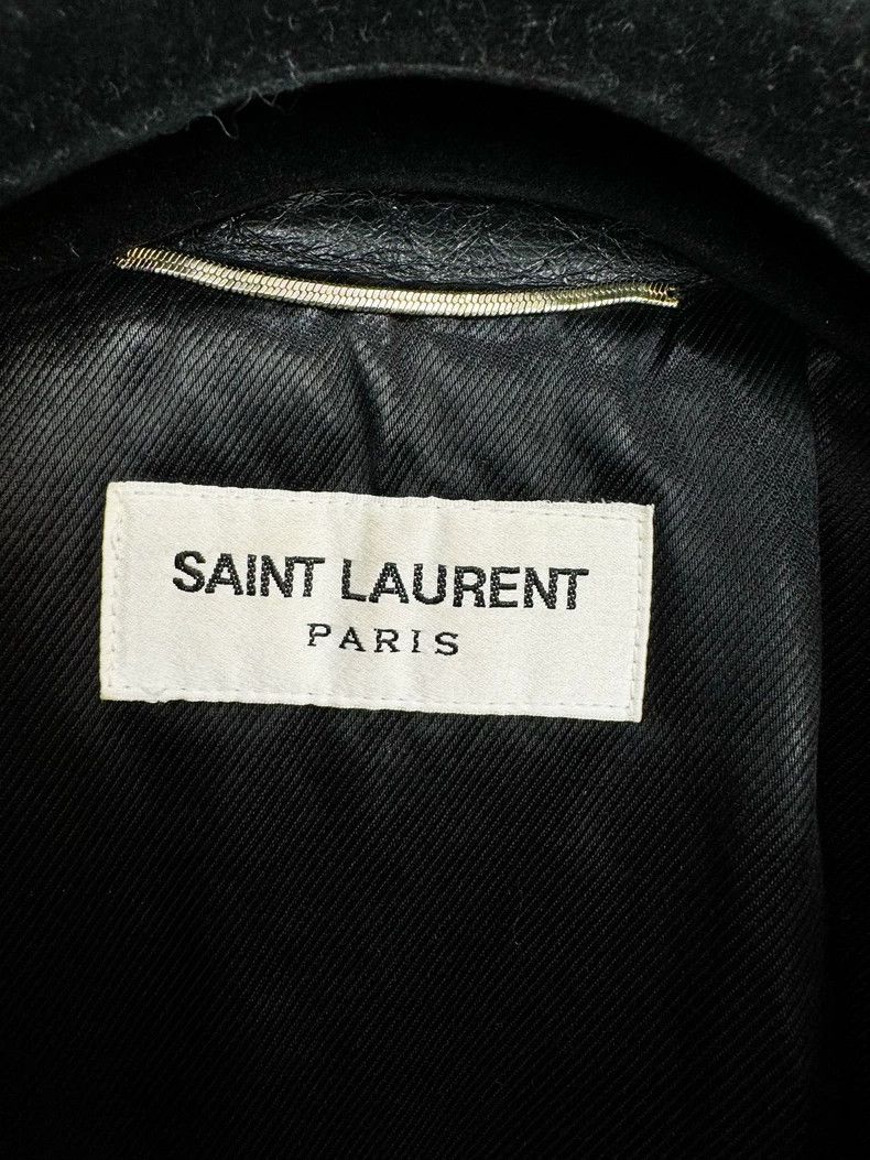 Saint Laurent Paris Saint Laurent Black Leather Jacket with Embroidery Size US S / EU 44-46 / 1 - 4 Thumbnail