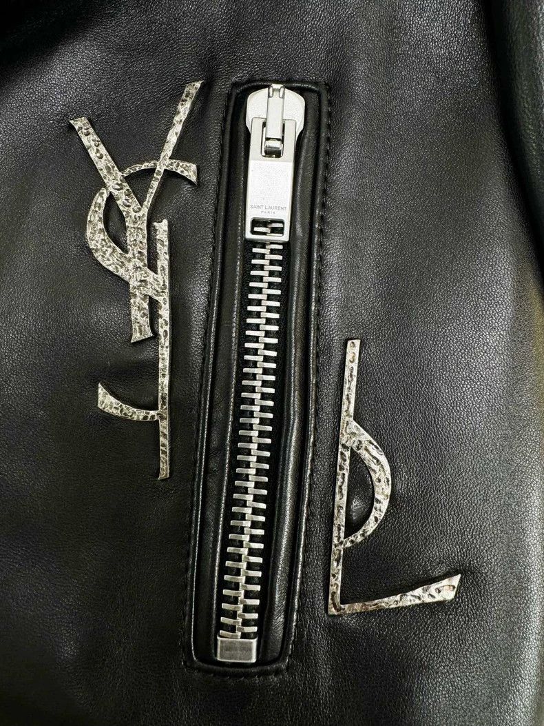 Saint Laurent Paris Saint Laurent Black Leather Biker Jacket Size US XS / EU 42 / 0 - 3 Thumbnail