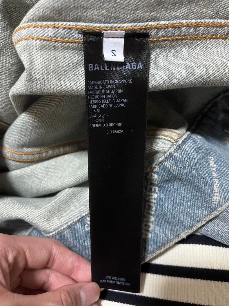 Balenciaga Balenciaga Distressed Logo Denim Jacket Size US S / EU 44-46 / 1 - 4 Thumbnail