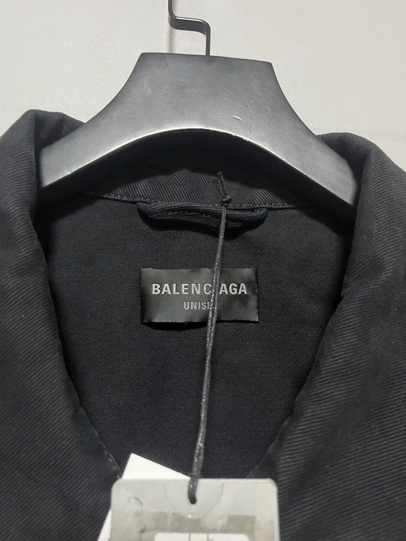 Balenciaga Balenciaga Tape Denim Jacket in Black Size US M / EU 48-50 / 2 - 3 Thumbnail
