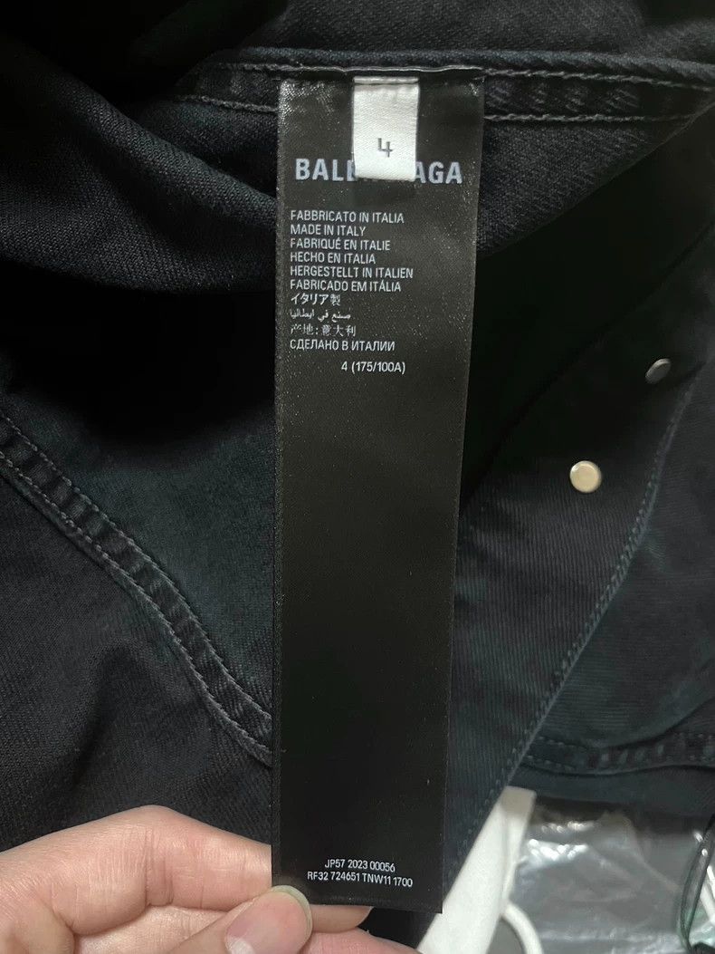 Balenciaga Balenciaga Tape Denim Jacket in Black Size US M / EU 48-50 / 2 - 4 Thumbnail