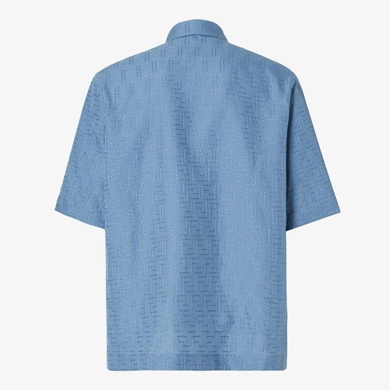 Fendi Fendi Light Blue Ff Jacquard Linen Shirt Size US L / EU 52-54 / 3 - 2 Thumbnail
